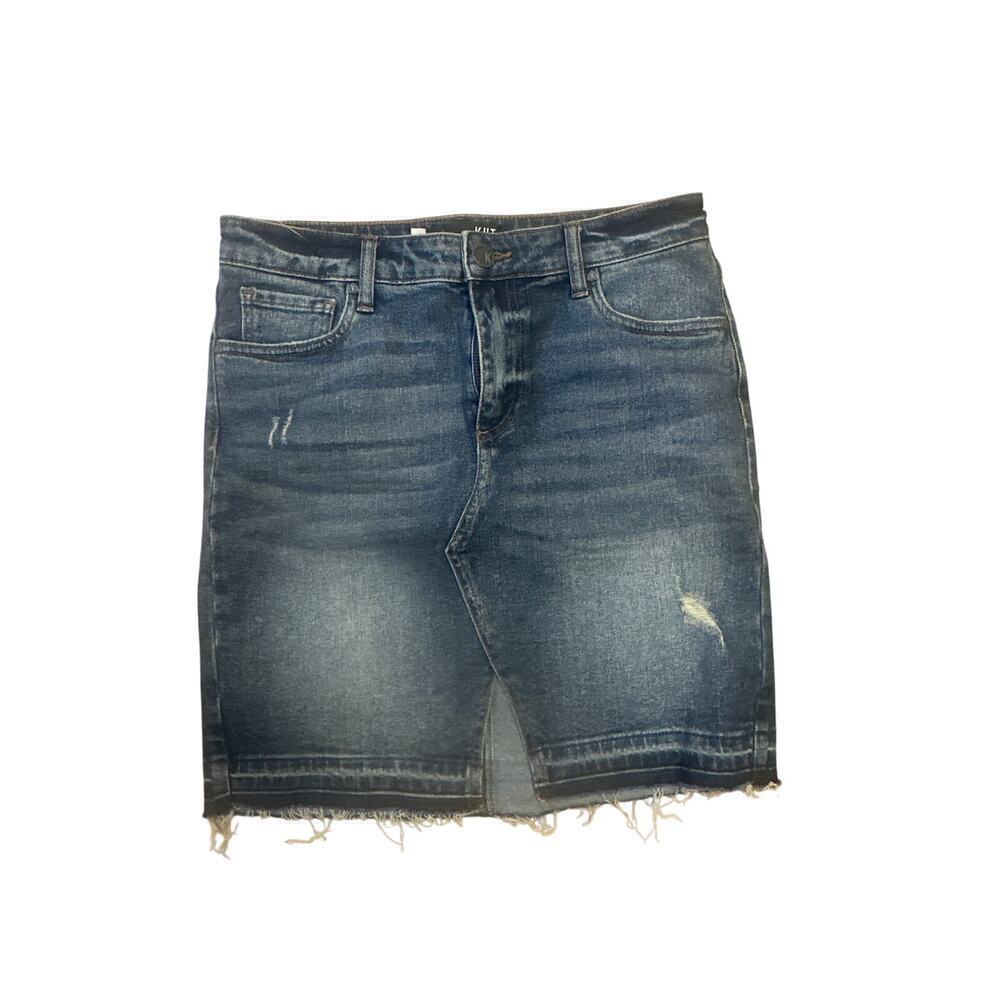 Kut From the Kloth Hannah denim jean skirt womens size 4 front slit